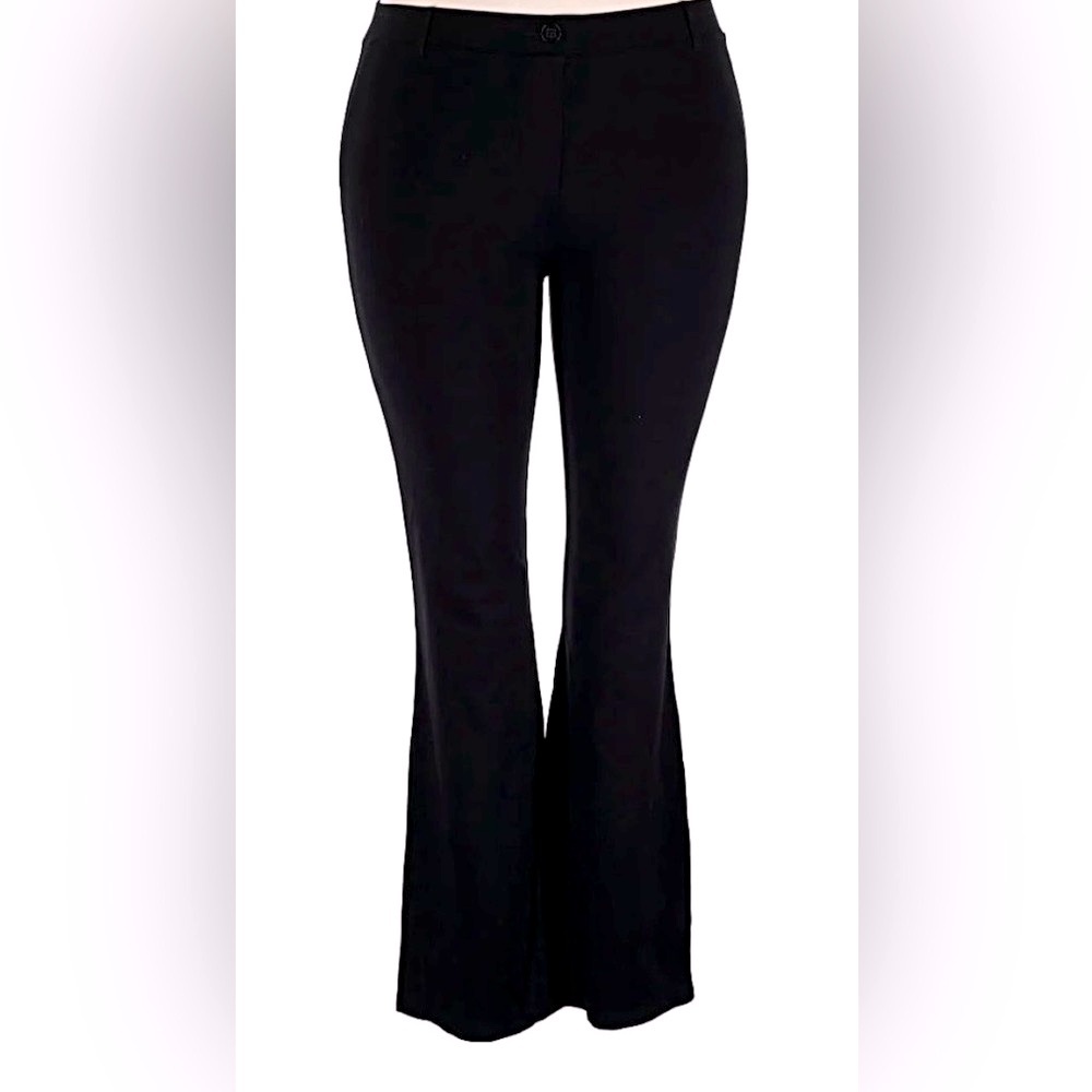 Betabrand Yoga Pants High Waisted Wide Legs in Black Color Plus Size 2XL Petite